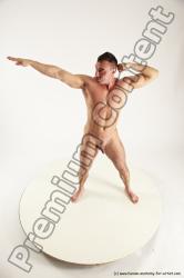 Nude Man White Standing poses - ALL Muscular Short Brown Standing poses - simple Multi angles poses Realistic